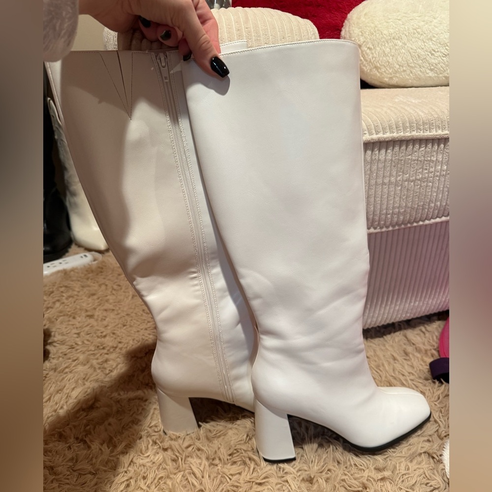 White Go Go Boots size 10